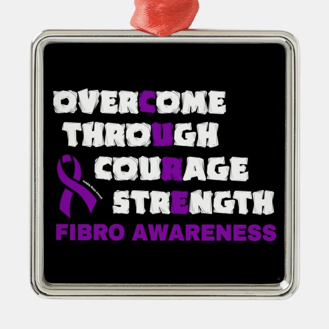 CURE...Fibro Metal Ornament (Front)