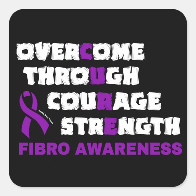 CURE...Fibro Square Sticker (Front)