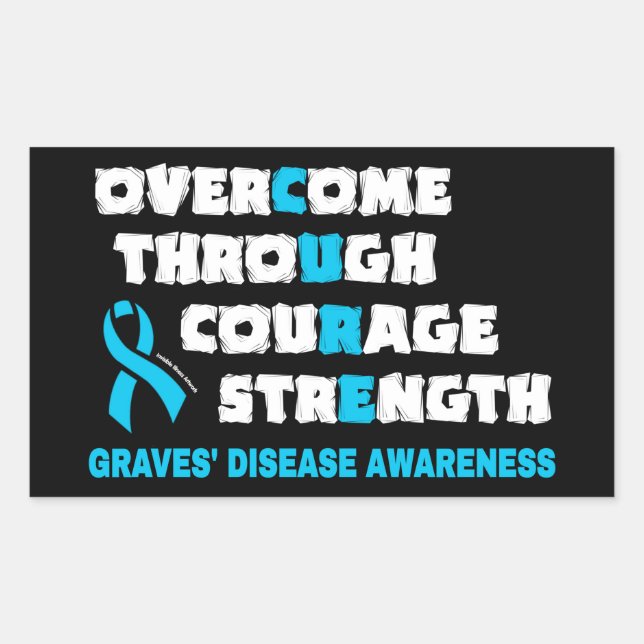 CURE...Graves'  Rectangular Sticker (Front)