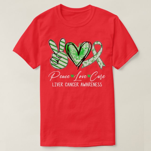 Cure Green Ribbon liver Awareness T-Shirt (Design Front)