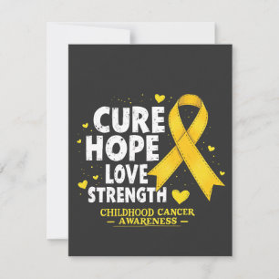 Cure Hope Love Strenght Childhood Cancer Awareness Invitation