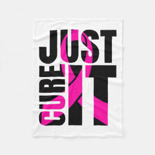 Cure It Breast Cancer Awareness Ribbon Fleece Blanket