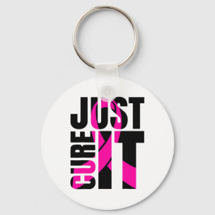 Cure It Breast Cancer Awareness Ribbon Key Ring
