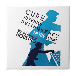 Cure Juvenile Delinquency in the Slums Ceramic Tile