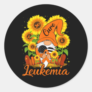Cure Leukaemia Awareness Warrior Fighter Gnome Ora Classic Round Sticker