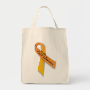 Cure Leukaemia Orange Ribbon Organic Grocery Tote Bag