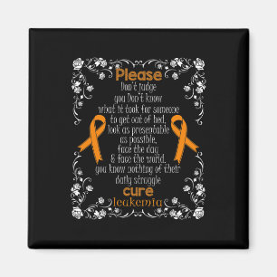 CURE LEUKEMIA SUPPORT LEUKEMIA AWARENESS T SHIRT MAGNET