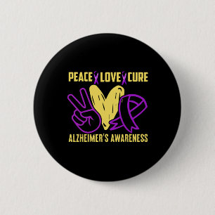 Cure Love Alzheimerheimer´s Awareness 6 Cm Round Badge