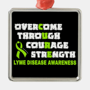 CURE...Lyme Metal Ornament