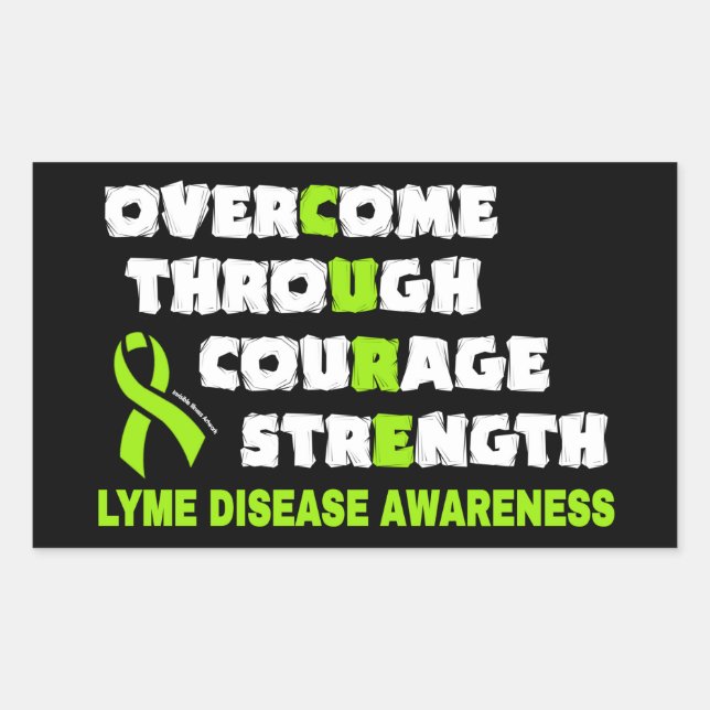CURE...Lyme Rectangular Sticker (Front)