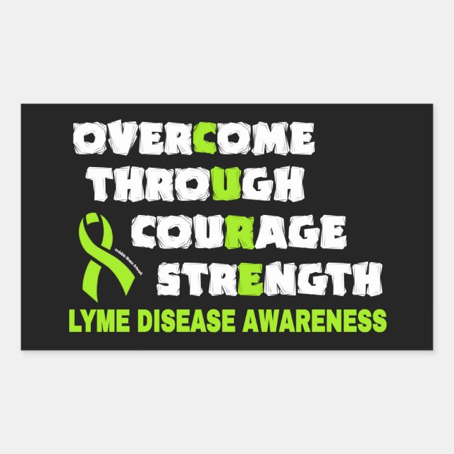 CURE...Lyme  Rectangular Sticker (Front)