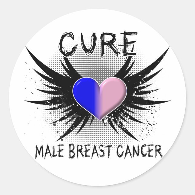 Cure Male Breast Cancer Classic Round Sticker (Front)