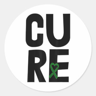Cure Mental Health Awareness Stigma Tees Green Rib Classic Round Sticker