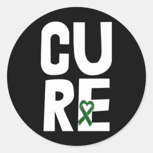Cure Mental Health Awareness Stigma Tees Green Rib Classic Round Sticker