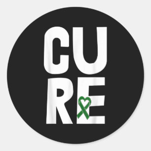 Cure Mental Health Awareness Stigma Tees Green Rib Classic Round Sticker