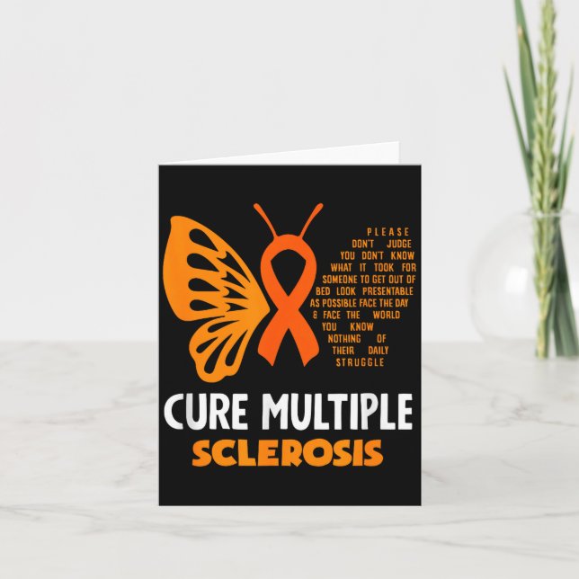 Cure Multiple Sclerosis Awareness Butterfly Ms Awa Card (Front)