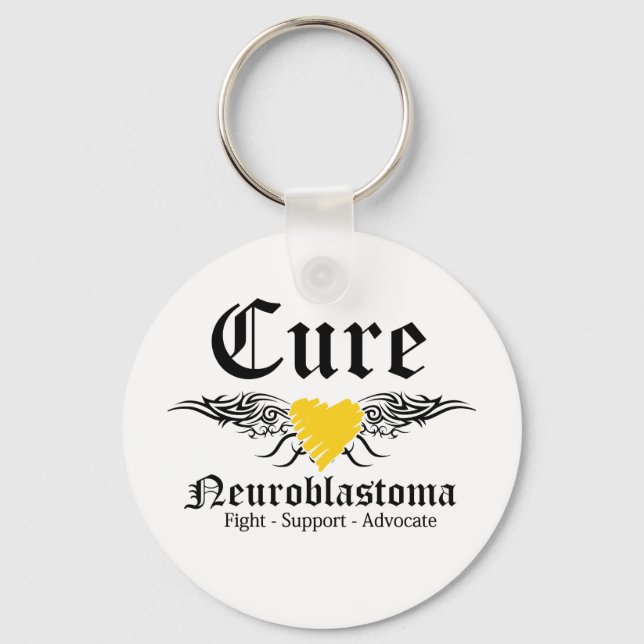 Cure NeuroblastomaTattoo Wings Key Ring (Front)