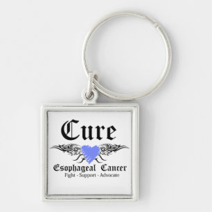Cure Oesophageal Cancer Tattoo Wings Key Ring
