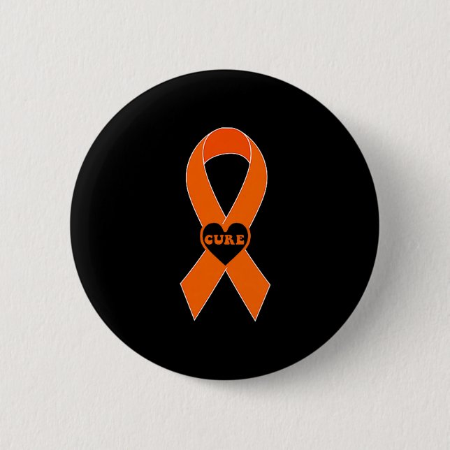 Cure Orange Ribbon Multiple Sclerosis Awareness Ms 6 Cm Round Badge (Front)