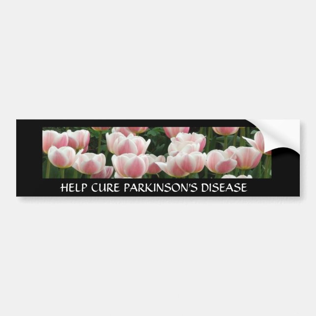 Cure Parkinsons pink tulips Bumper Sticker (Front)