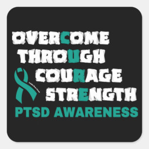 CURE...PTSD SQUARE STICKER