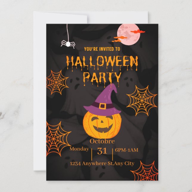 Cure pumpkin Halloween party Invitation (Front)
