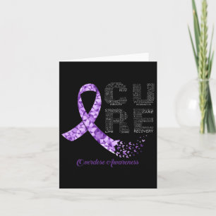 Cure Purple Ribbon Overdose Awareness Card