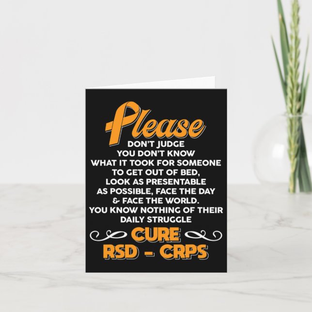 Cure Rsdcrps Support Rsdcrps Awareness  Card (Front)