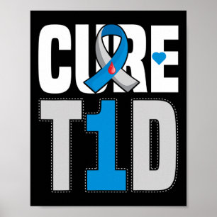Cure T1d - Cure Type 1 Diabetes - T1d Awareness  Poster