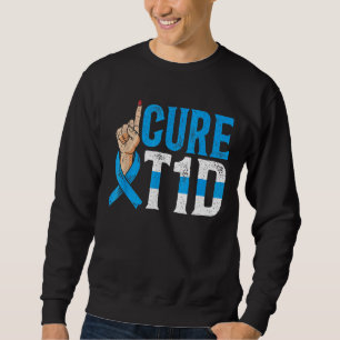 Cure T1d Diabetes Awareness Month Insulin Pancreas Sweatshirt