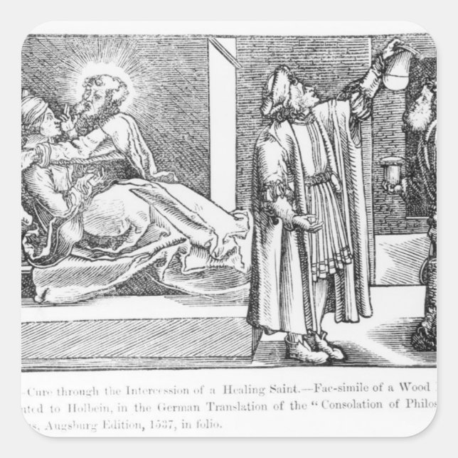 Cure through the Intercession of a Healing Square Sticker (Front)