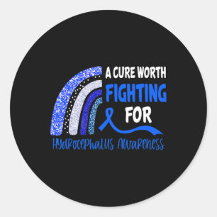 Cure Worth Fighting For Hydrocephalus Awareness Classic Round Sticker