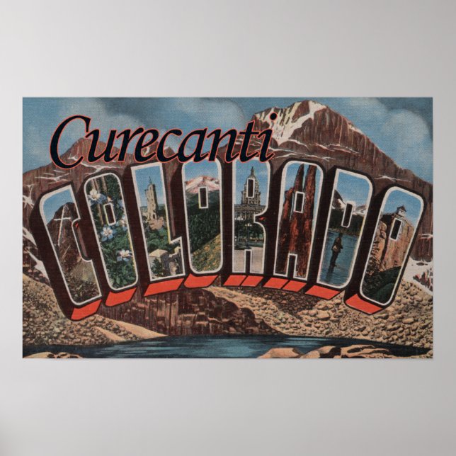 Curecanti, Colorado - Large Letter Scenes Poster (Front)