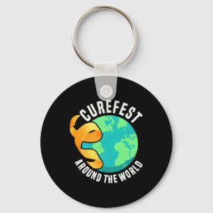 Curefest Around The World Childhood Cancer Awarene Key Ring