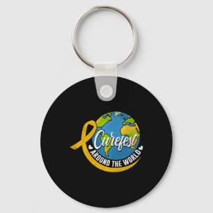 Curefest Around The World Childhood Cancer Key Ring