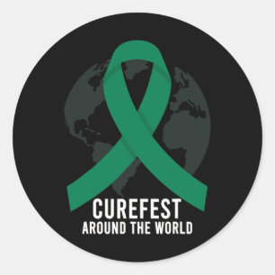 Curefest Around The World Liver Cancer Awareness W Classic Round Sticker