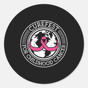 Curefest For Childhood Cancer World Ribbon 2 Classic Round Sticker