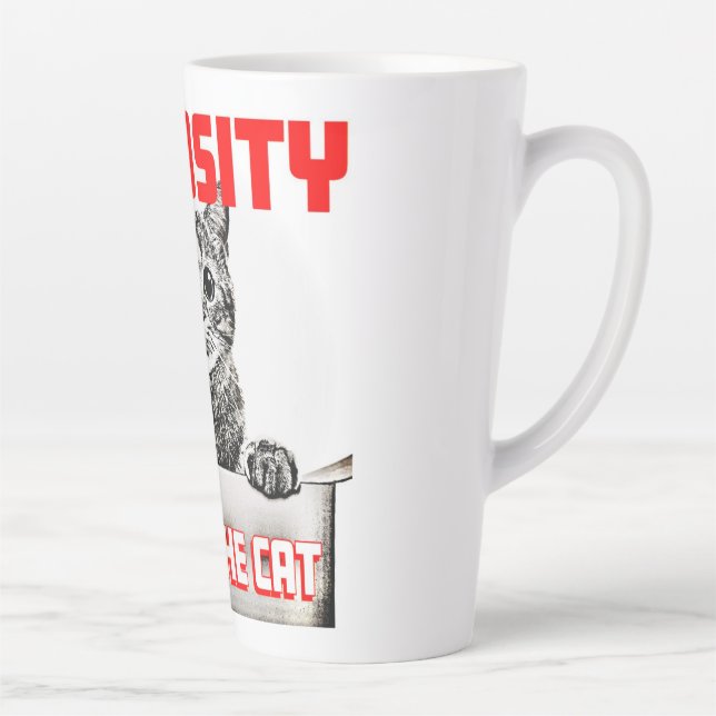 Curiosity Cured the Cat Latte Mug (Right)