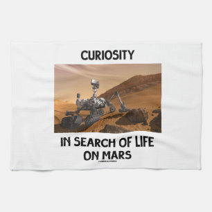 Curiosity In Search Of Life On Mars Martian Rover Tea Towel