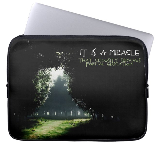 "Curiosity" Inspirational Quote Laptop Sleeve (Front)