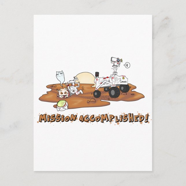 Curiosity killed the Cat Postcard (Front)