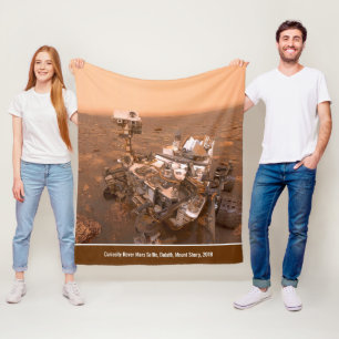Curiosity Rover Mars Dusty Selfie at Mount Sharp Fleece Blanket