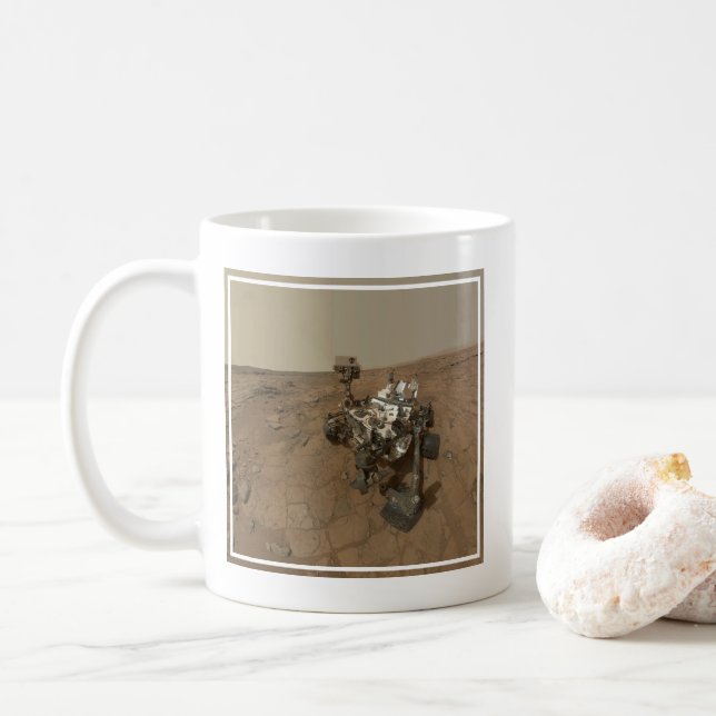 Curiosity Rover On The Surface Of Mars. Coffee Mug (With Donut)