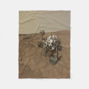 Curiosity Rover On The Surface Of Mars. Fleece Blanket