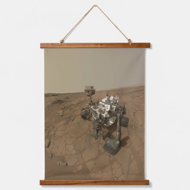 Curiosity Rover On The Surface Of Mars. Hanging Tapestry (Front)