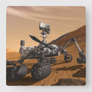 Curiosity: The Next Mars Rover Square Wall Clock