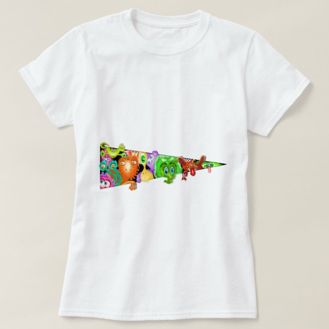 Curious Aliens Funny T-Shirt (Design Front)