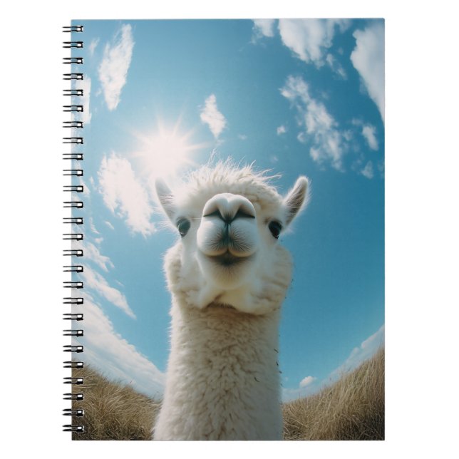 Curious Alpaca Under the Sun Notebook (Front)