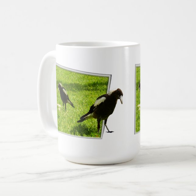 Curious Australian Magpies Not So Scary Birds, Coffee Mug (Front Left)