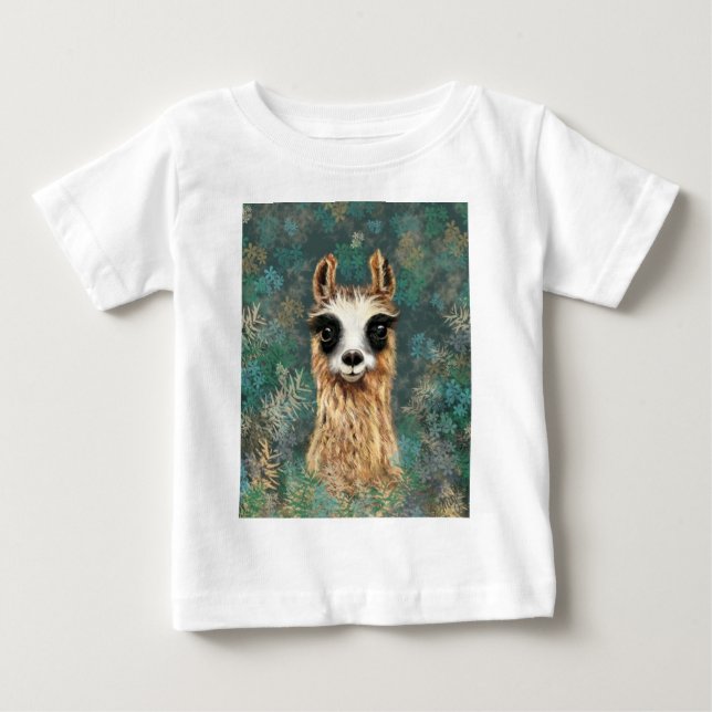 Curious Baby Llama - Cute - Smile T-Shirt (Front)
